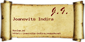 Joanovits Indira névjegykártya